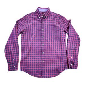 American Eagle‎ Shirt Mens Small Red Blue Long Sleeve Button Down